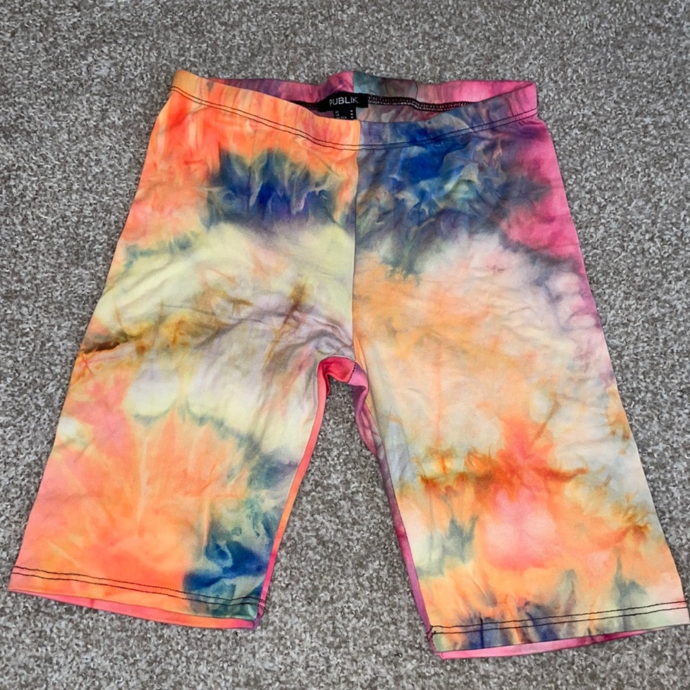 NOT AVAILABLE Neon Tye Dye Biker Shorts